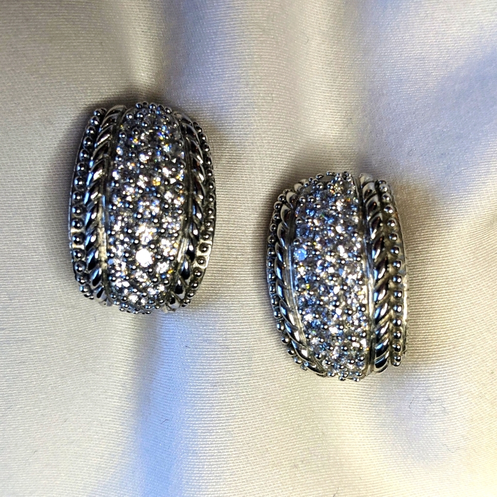 Sterling silver and crystal earrings